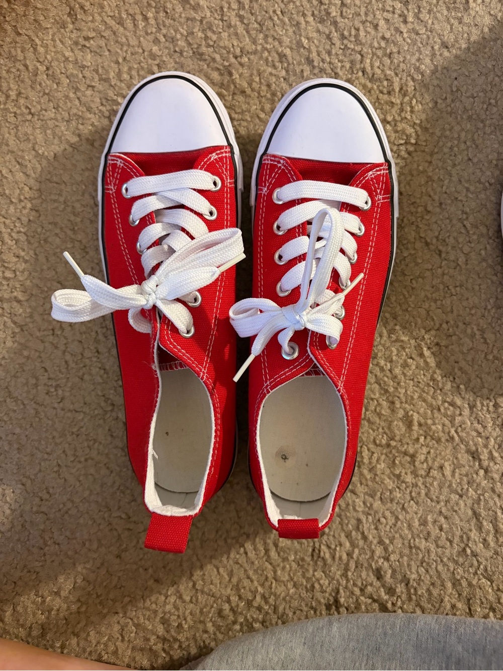 Adult Red Canvas Lace-Up Sneakers